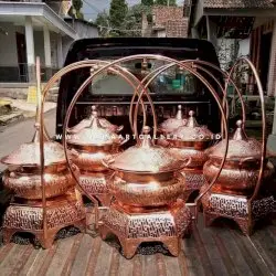 Chafing Dish Tembaga Roll Top Motif Batik